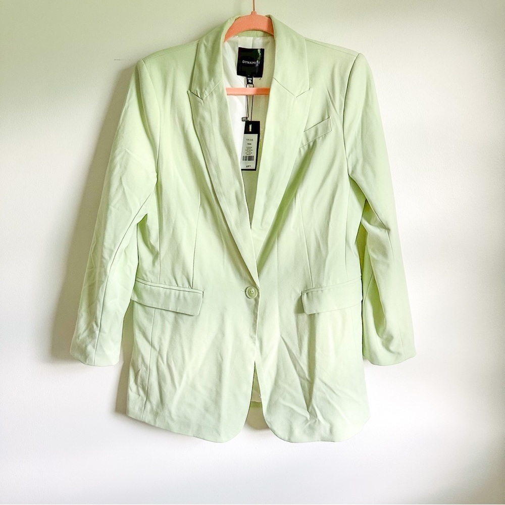 NWT Dynamite Pastel Green Dewkist Veston Oversized 80s Blazer sz XS